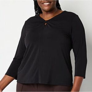NWOT: size 5x Liz Claiborne Black Women's Blouse